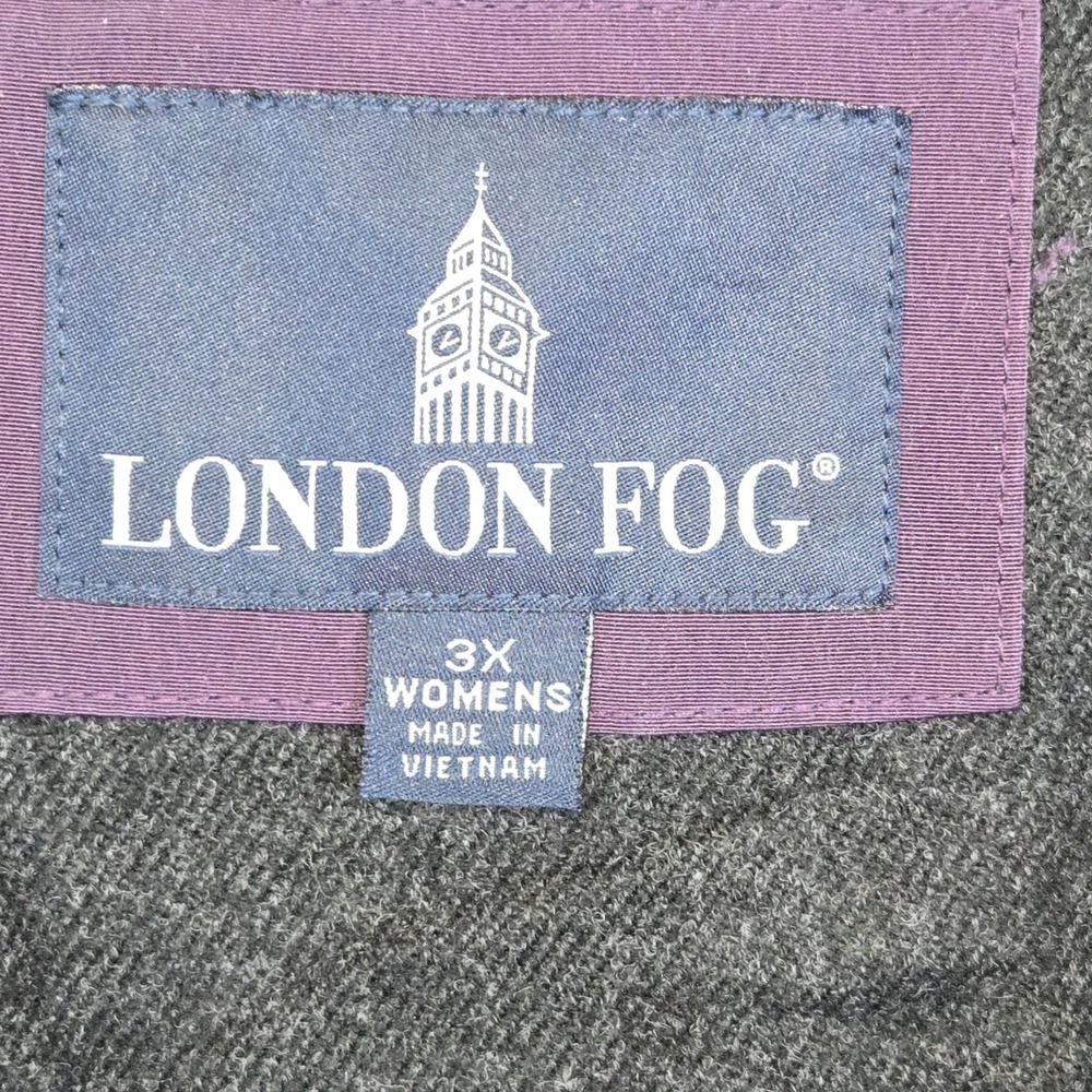 London Fog Womens 3X Purple Hooded‎ Zip Up Jacket Water Resistant Lined Warm - Picture 5 of 7